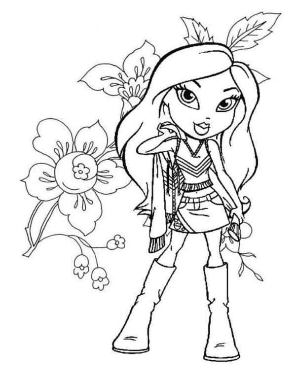 Desenho de Sasha de Bratz para Colorir e Pintar