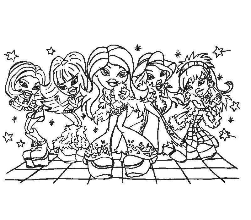 Desenho de Bratz Bailarina para Colorir e Imprimir e Pintar
