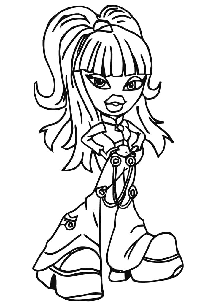 Desenho de Bratz com Acessórios para Colorir e Imprimir e Pintar