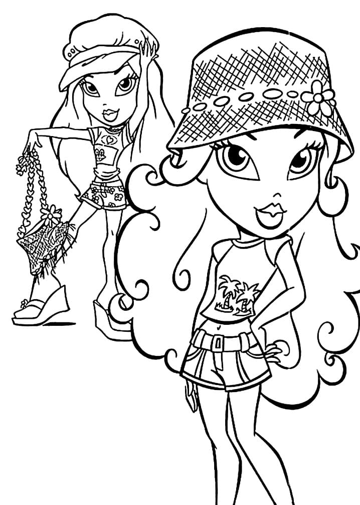 Desenho de Bratz com Giz de Cera para Colorir e Imprimir e Pintar