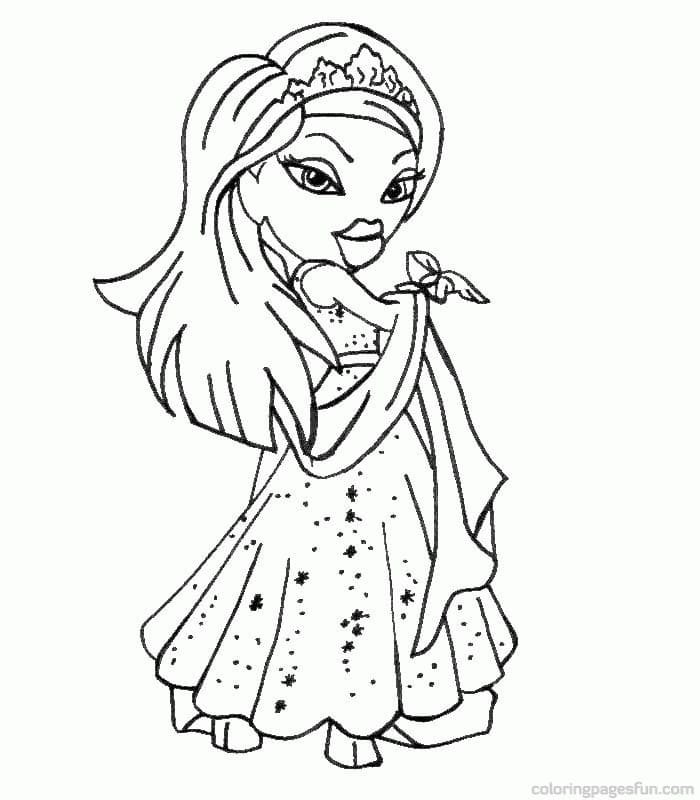 Desenho de Bratz Infantil para Colorir e Imprimir e Pintar