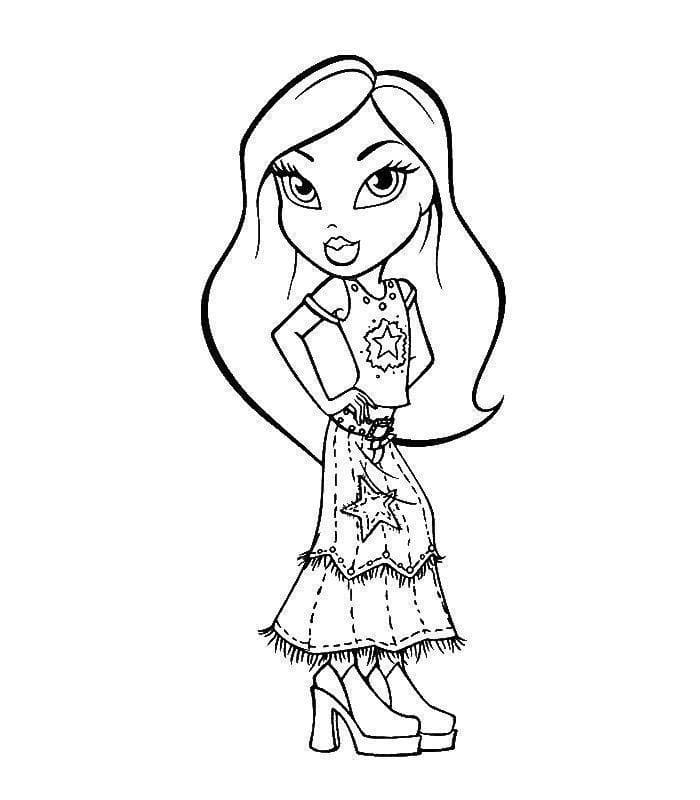 Desenho de Bratz no Shopping para Colorir e Imprimir e Pintar
