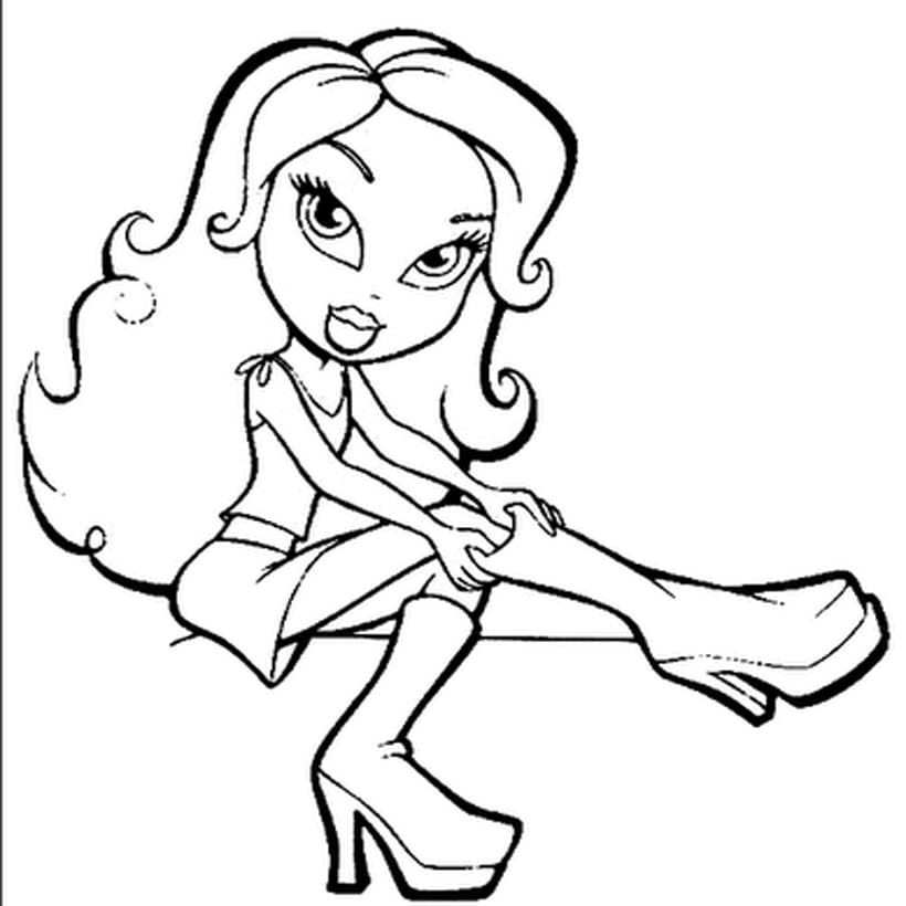 Desenho de Bratz para Colorir e Imprimir com Detalhes e Pintar