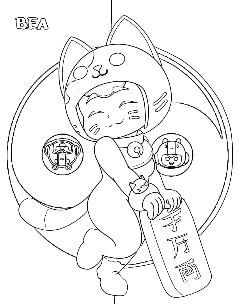 Desenho de Bea de Brawl Stars para Colorir e Pintar