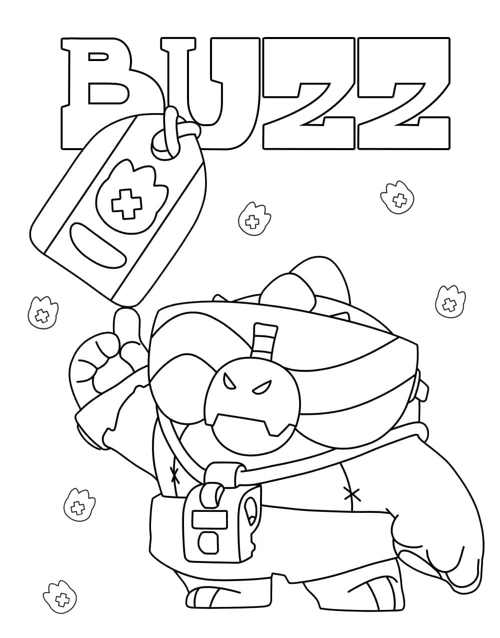 Desenho de Buzz de Brawl Stars para Colorir e Pintar