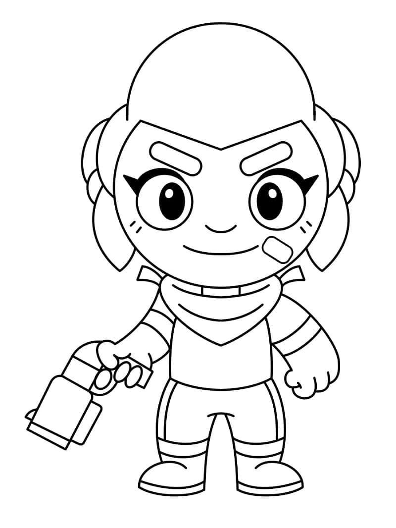 Desenho de Jogo Eletrônico Brawl Stars para Colorir e Pintar