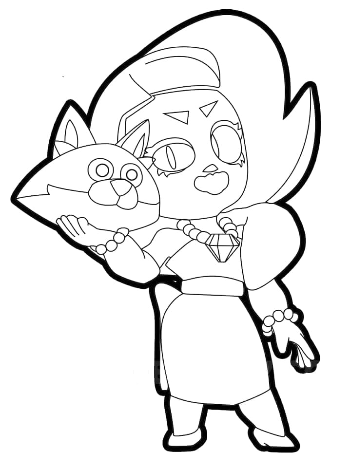 Desenho de Lola de Brawl Stars para Colorir e Pintar