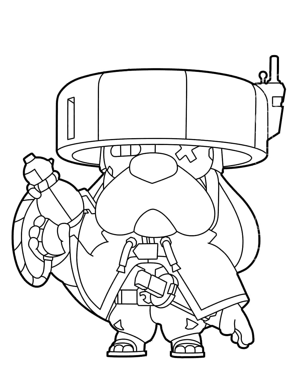 Desenho de Ronin Ruffs de Brawl Stars para Colorir e Pintar