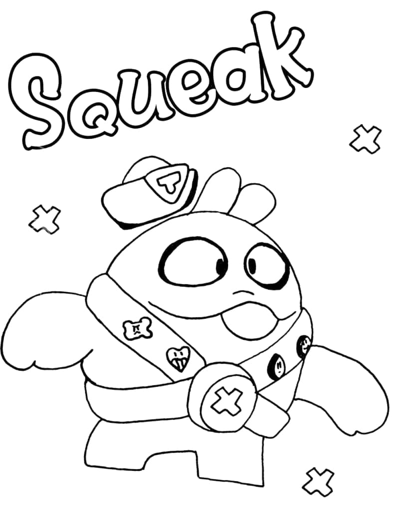 Desenho de Squeak de Brawl Stars para Colorir e Pintar
