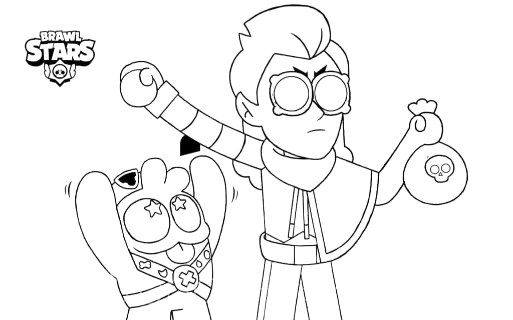 Desenho de Squeak e Belle de Brawl Stars para Colorir e Pintar