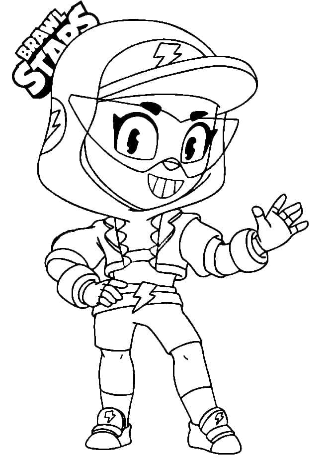 Desenho de Streetwear Max de Brawl Stars para Colorir e Pintar