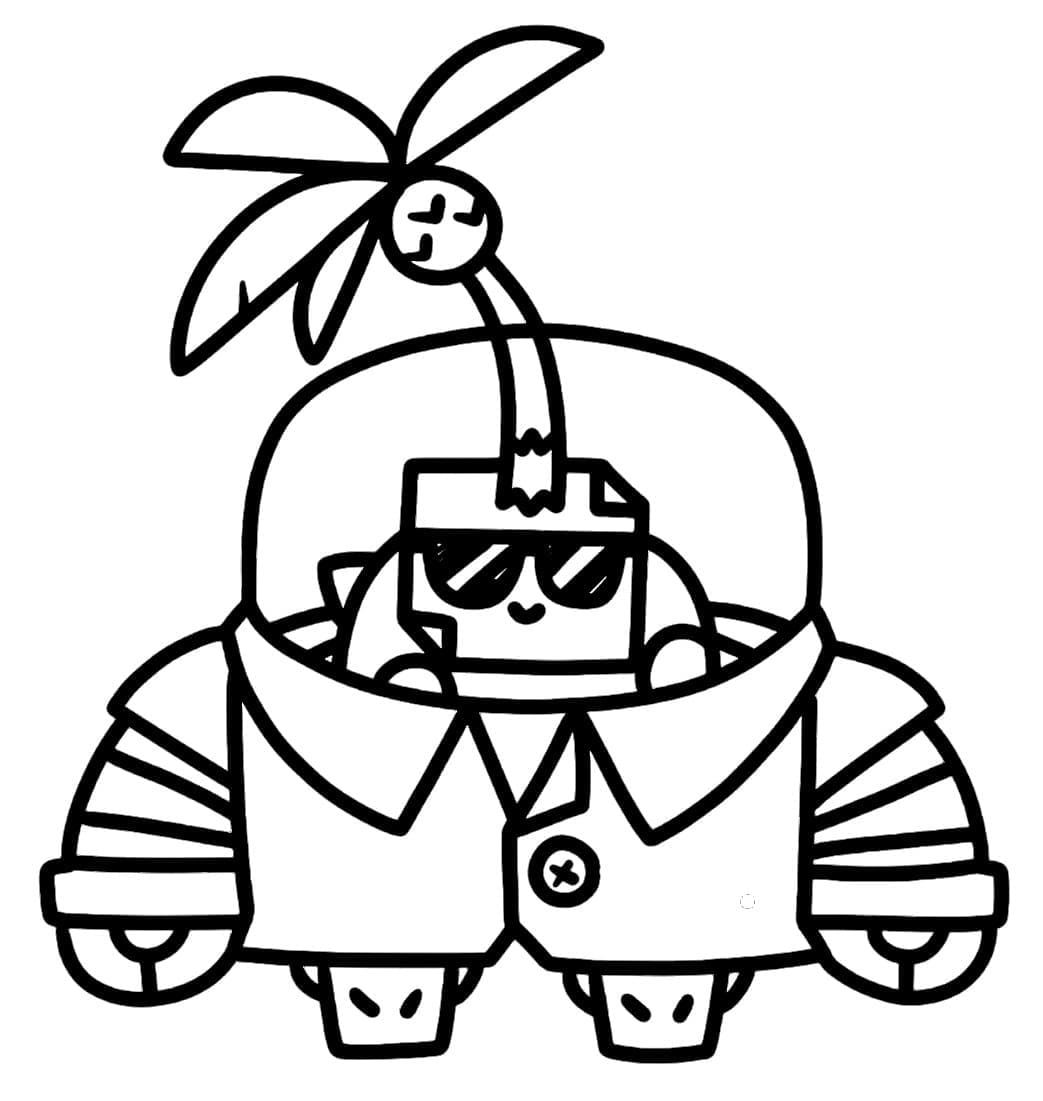 Desenho de Tropical Sprout de Brawl Stars para Colorir e Pintar