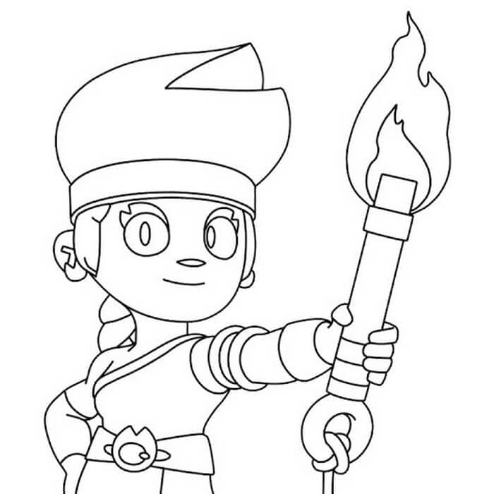 Baixar Desenho Amber Brawl Stars para Colorir e Pintar