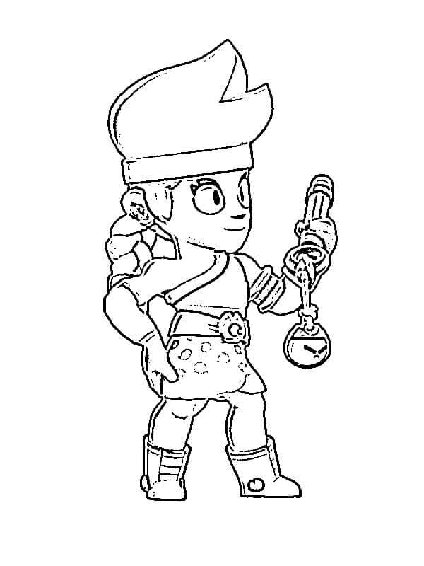 Desenho de Amber Brawl Stars para Colorir com Lápis de Cor e Imprimir e Pintar