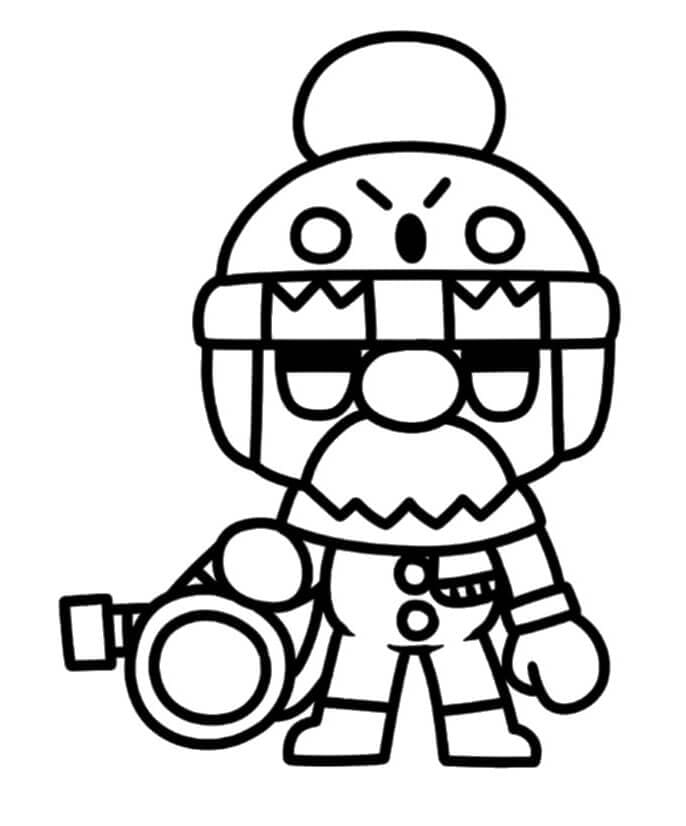 Desenho de Gale Brawl Stars para Colorir com Lápis de Cor e Pintar