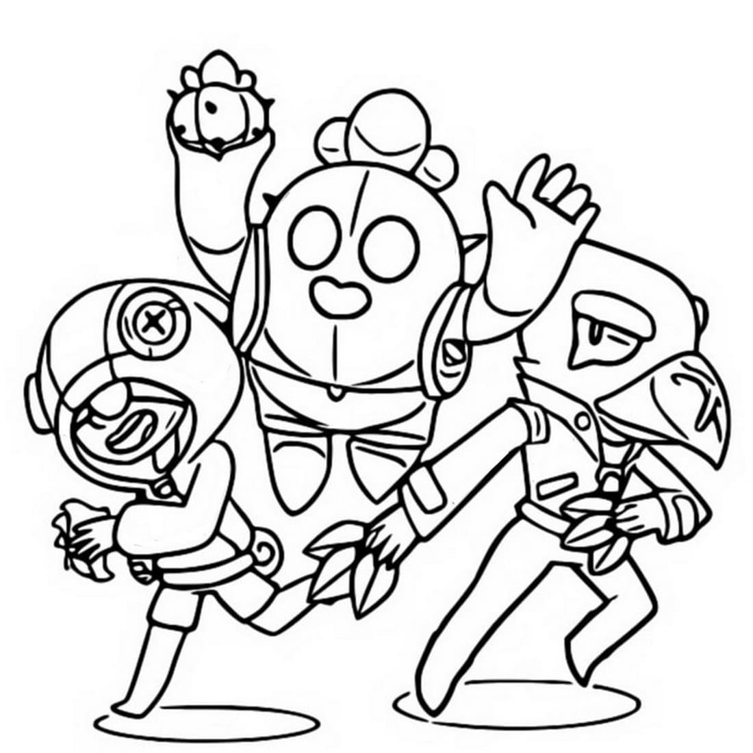 Desenho de Jogo Brawl Stars para Colorir com Lápis de Cor e Pintar