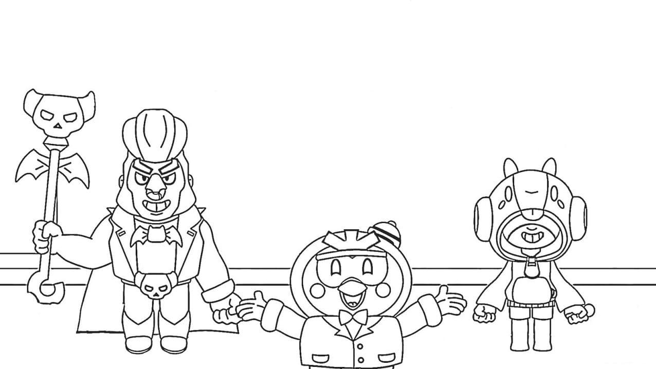 Desenho de Jogo Brawl Stars para Colorir e Imprimir Pdf Grátis e Pintar