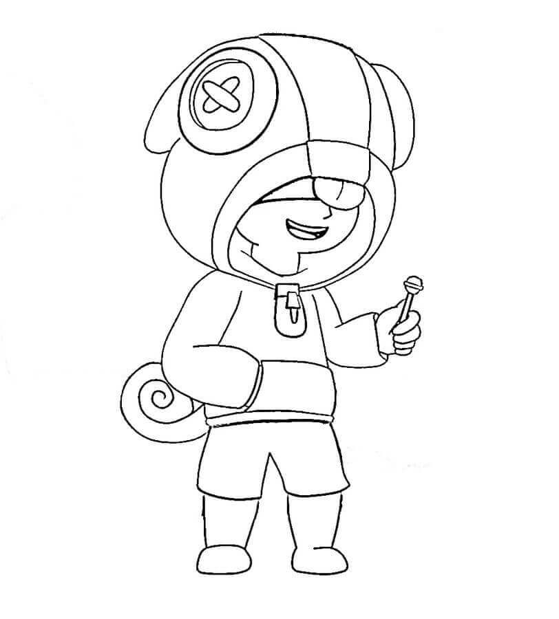Desenho de Leon Brawl Stars para Colorir e Imprimir Pdf e Pintar