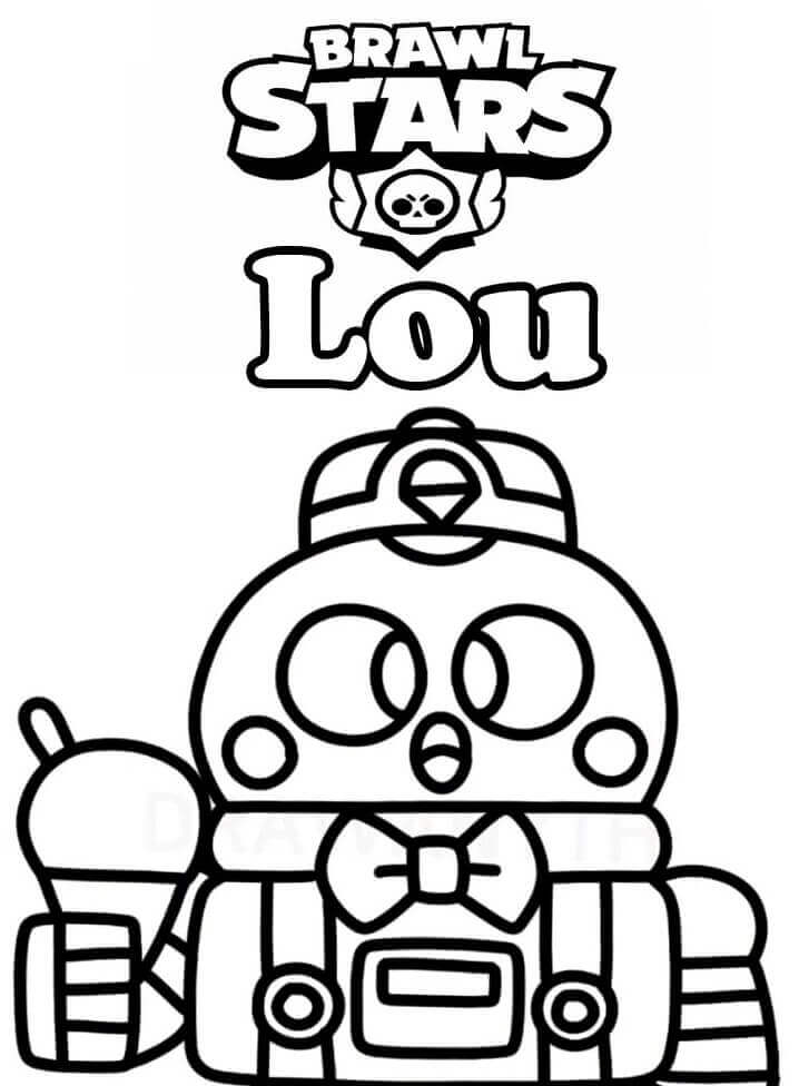 Desenho de Lou Brawl Stars para Colorir com Lápis de Cor e Pintar