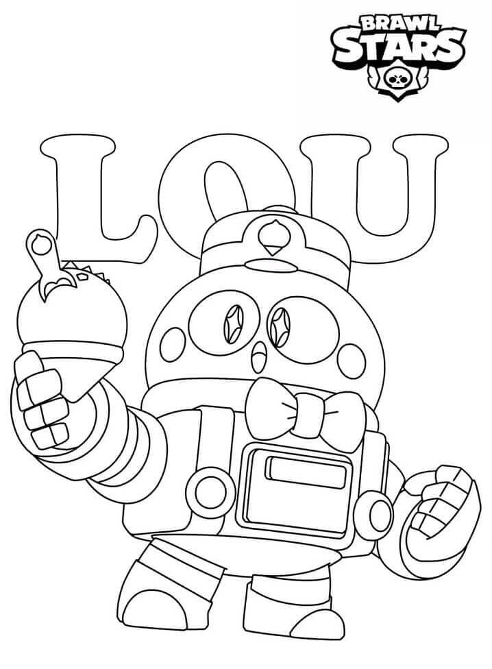Desenho de Lou Brawl Stars para Colorir e Imprimir Pdf e Pintar