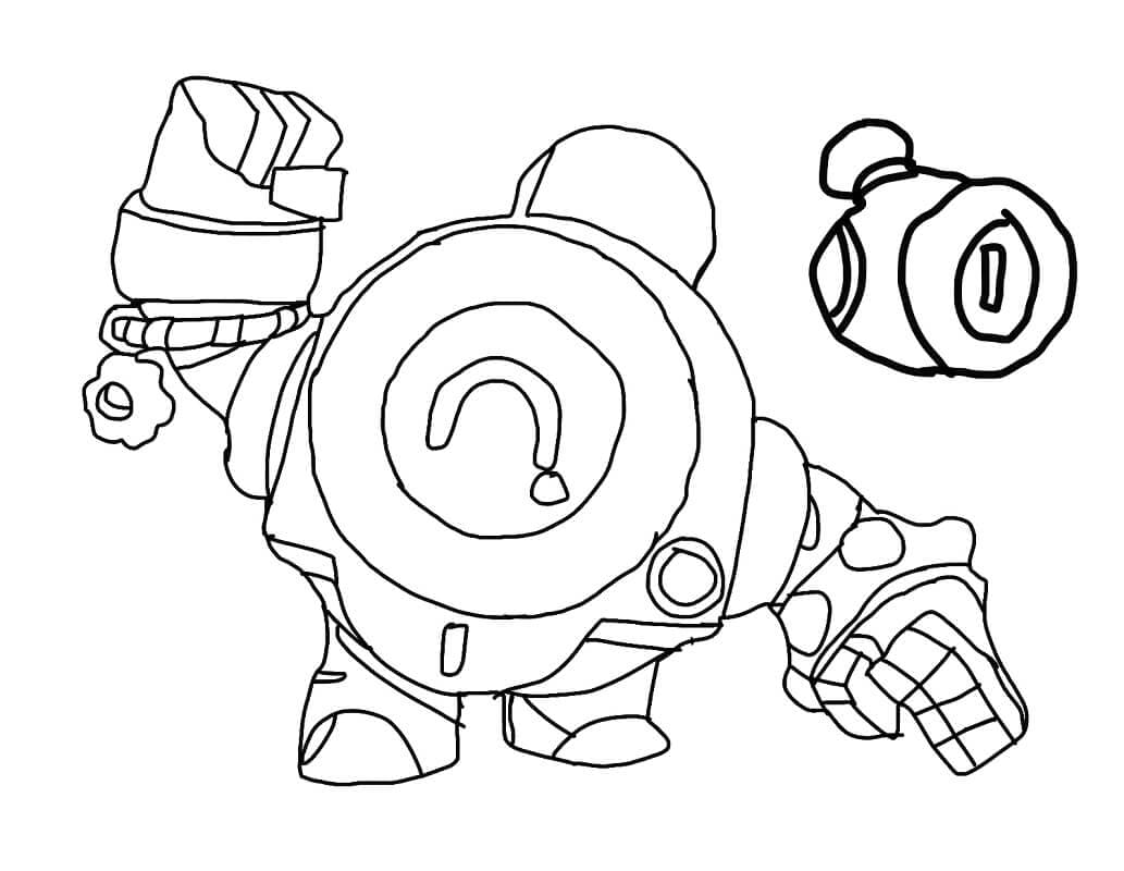 Desenho de Nani Brawl Stars para Colorir e Imprimir Pdf e Pintar