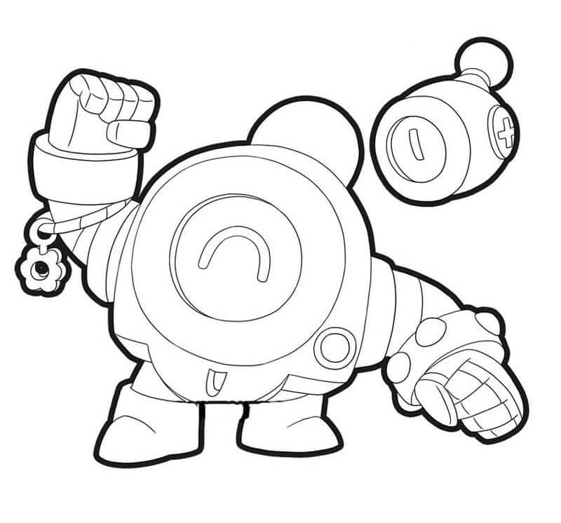 Desenho de Nani Brawl Stars para Colorir Usando Giz de Cera e Pintar