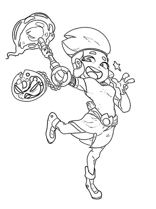 Desenho Grátis de Amber Brawl Stars 7 para Colorir e Pintar