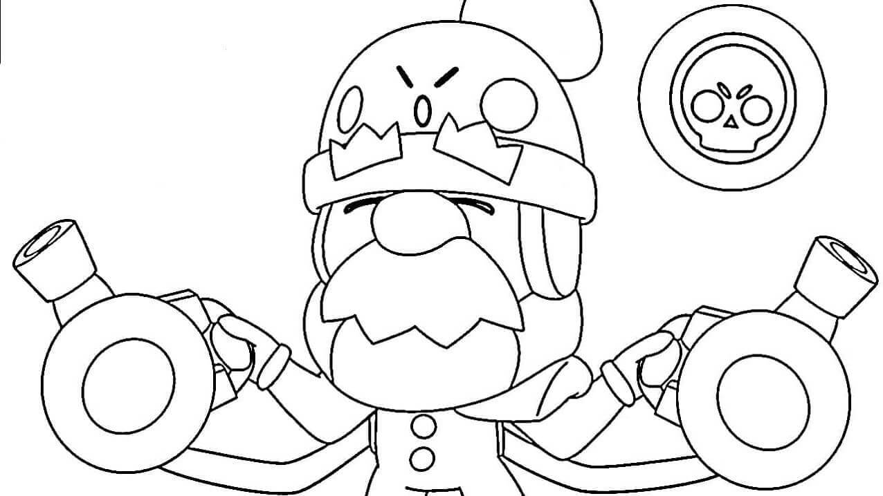 Desenho Imprimivel de Gale Brawl Stars para Colorir e Pintar