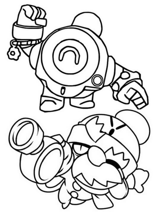 Desenho Imprimivel Grátis de Nani Brawl Stars para Colorir e Pintar