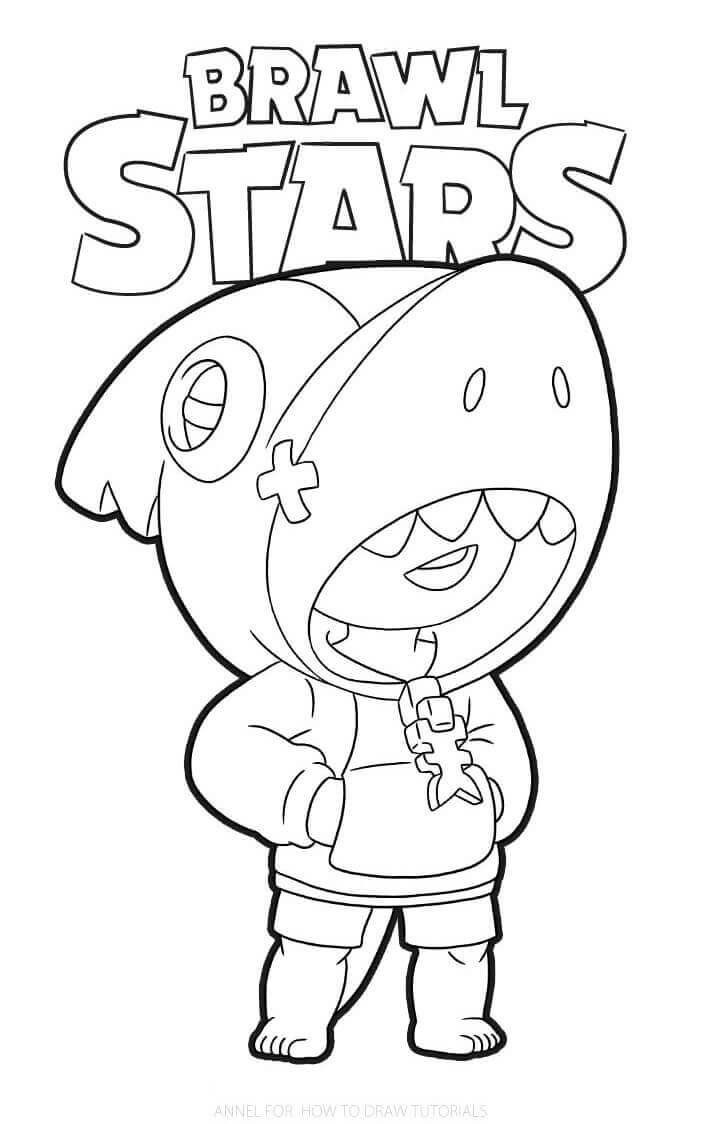 Desenho Incrível de Leon Brawl Stars para Colorir e Pintar