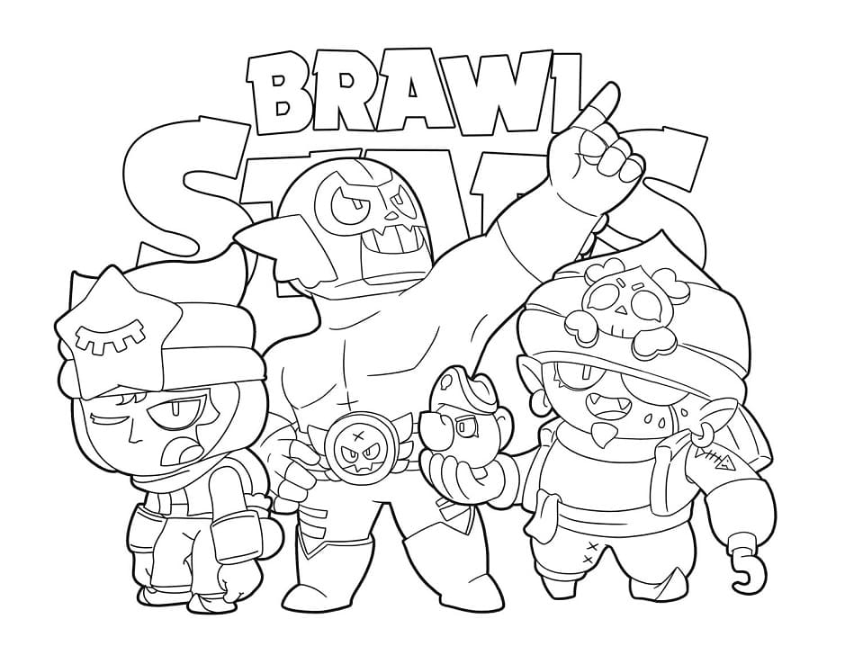 Desenho Jogo Brawl Stars para Colorir e Pintar