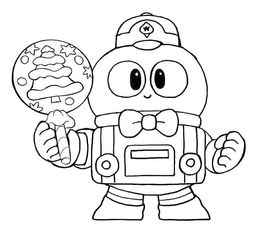 Desenho Lou Brawl Stars para Colorir e Pintar