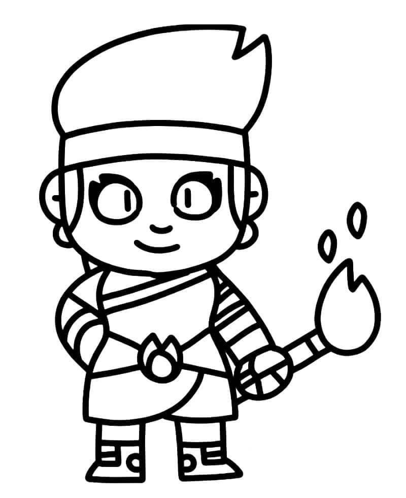 Imprimir Desenho Amber Brawl Stars para Colorir e Pintar