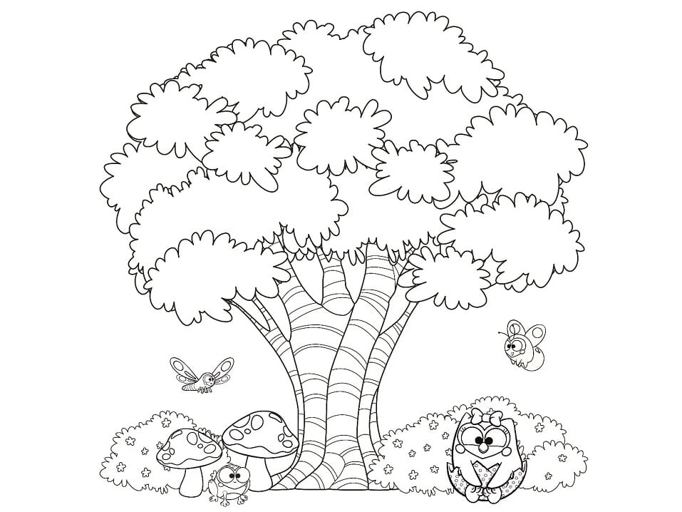 Desenho para Imprimir de Bubu e as Corujinhas para Colorir e Pintar