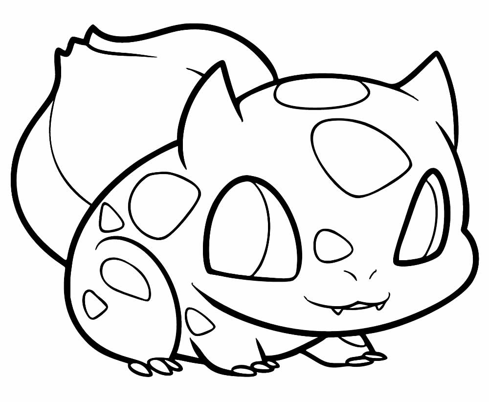 Desenho de Pokemon Bulbassauro com Detalhes para Colorir e Imprimir e Pintar