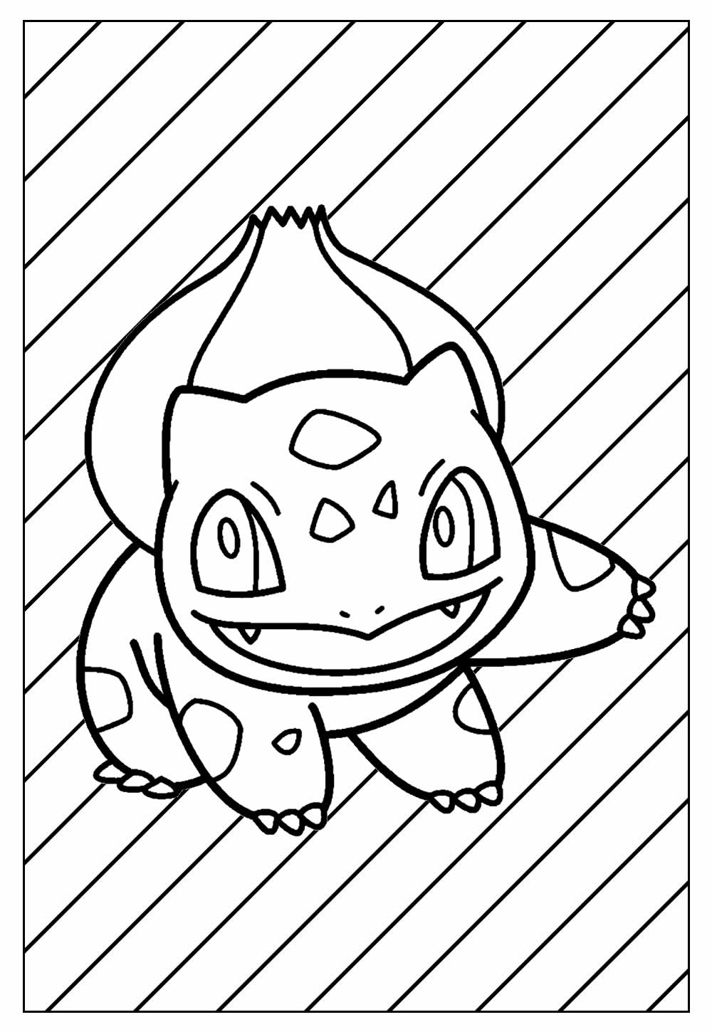 Desenho de Pokemon Bulbassauro em Batalhá para Colorir e Imprimir e Pintar