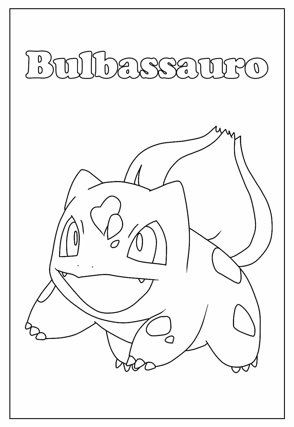 Desenho de Pokemon Bulbassauro no Cenário para Colorir e Imprimir e Pintar