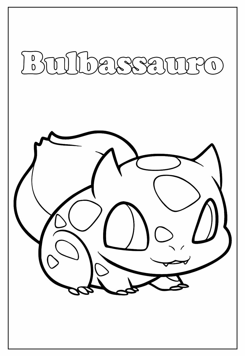 Desenho de Pokemon Bulbassauro para Colorir e Imprimir em Pdf e Pintar