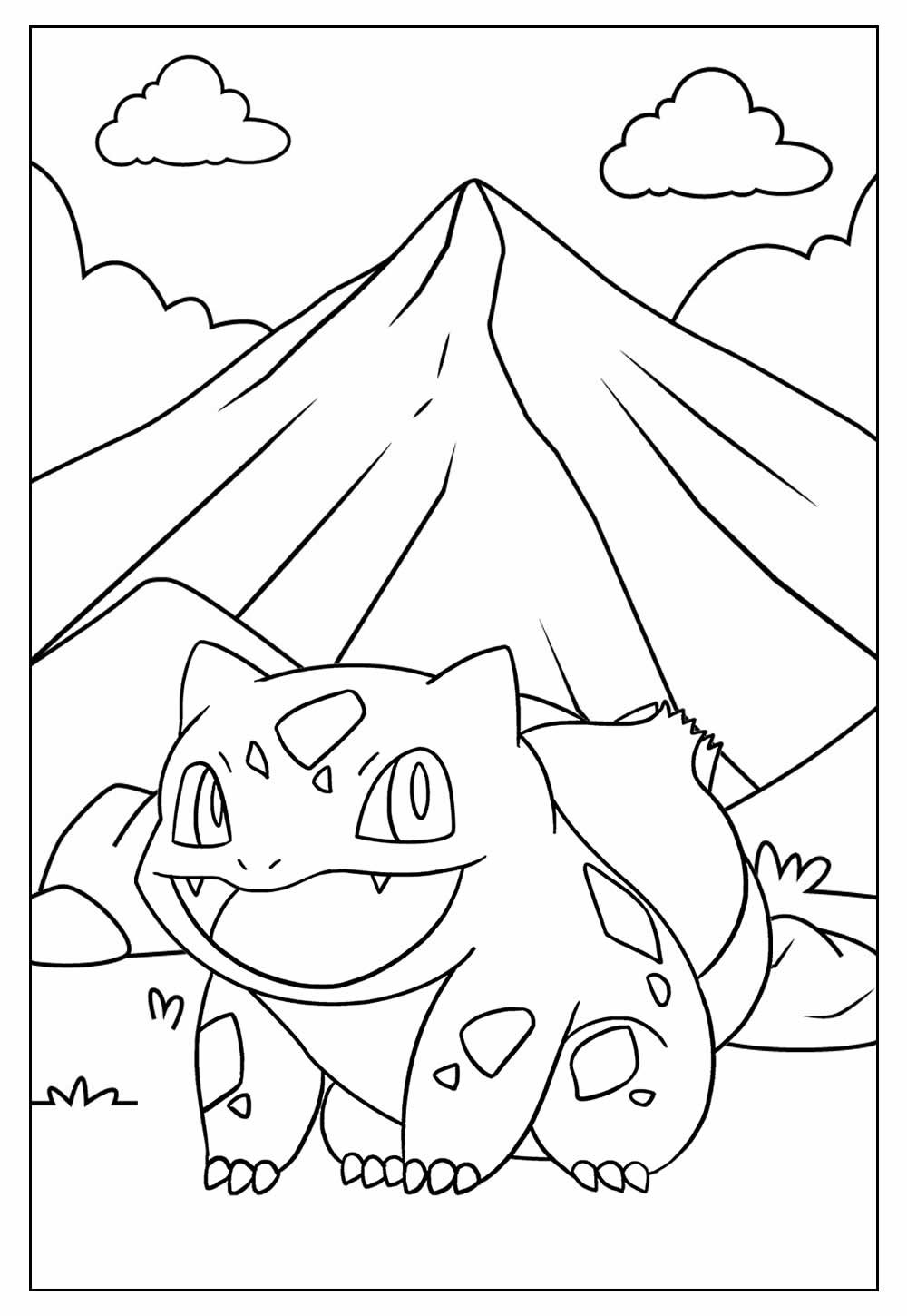 Desenho de Pokemon Bulbassauro para Colorir e Pintar com Tinta Guache