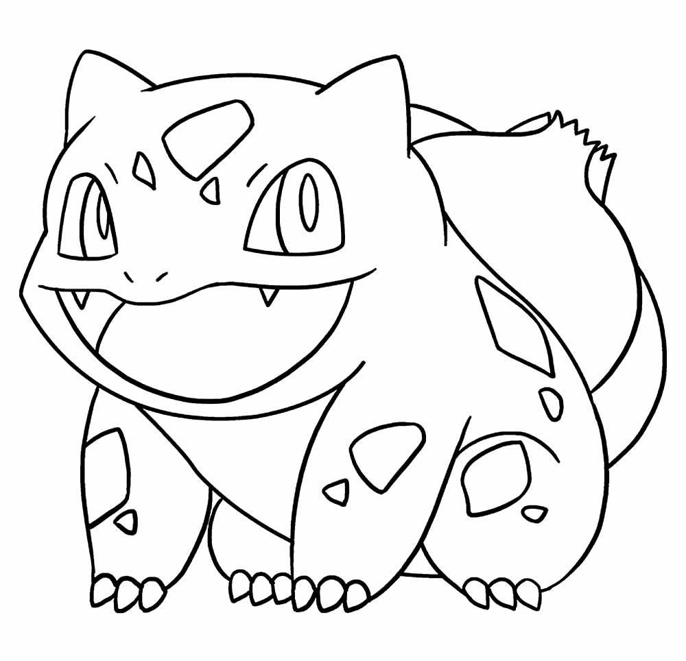 Desenho de Pokemon Bulbassauro para Colorir Usando Giz de Cera e Pintar
