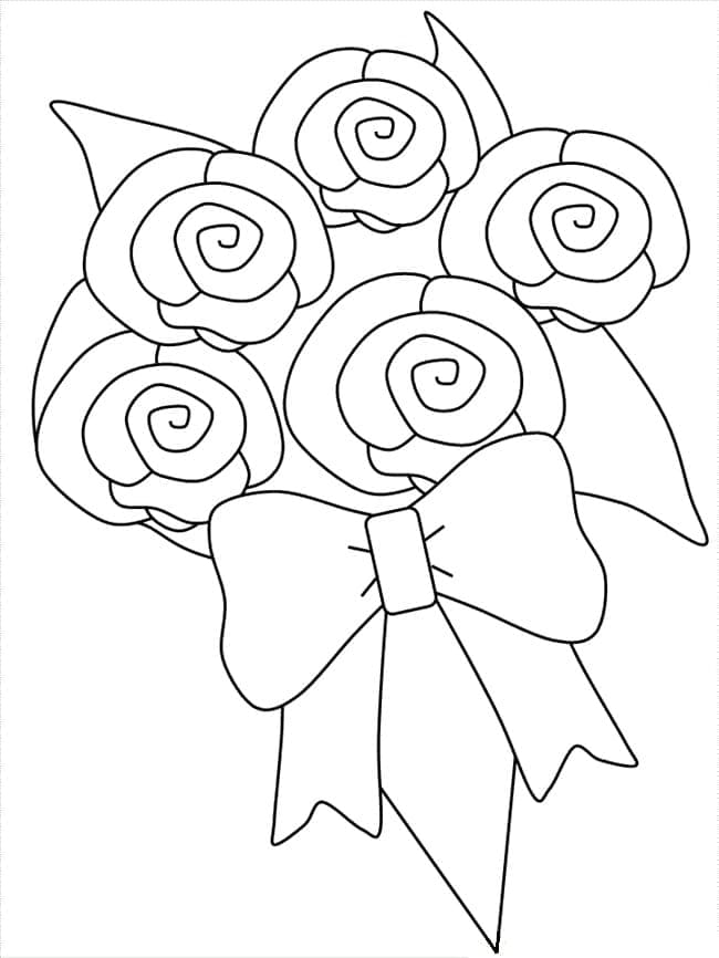 Desenho de Buque de Flores em Pdf para Colorir e Imprimir e Pintar