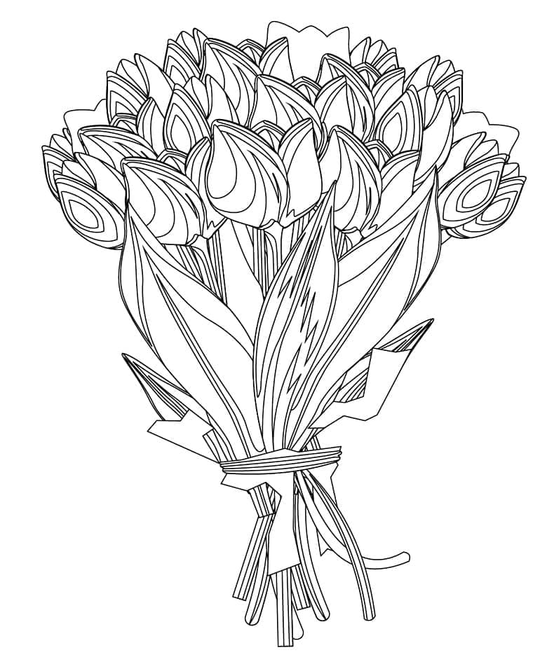 Desenho de Buque de Flores para Colorir e Imprimir Grátis Pdf e Pintar