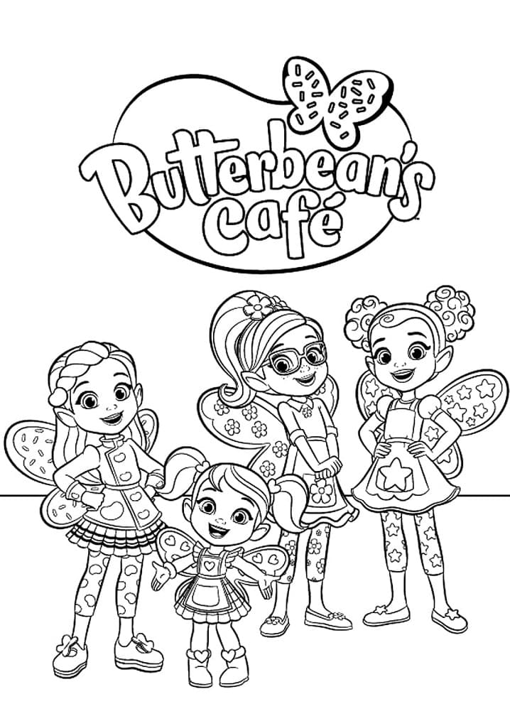 Desenho de Butterbeans Café Grátis para Colorir
