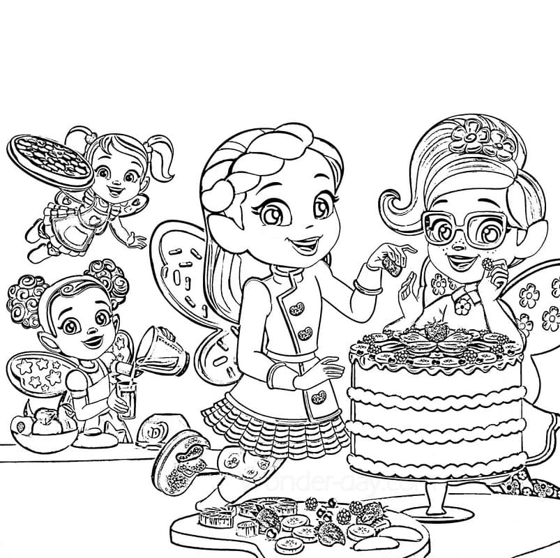 Desenho de Butterbeans Café Personagens para Colorir