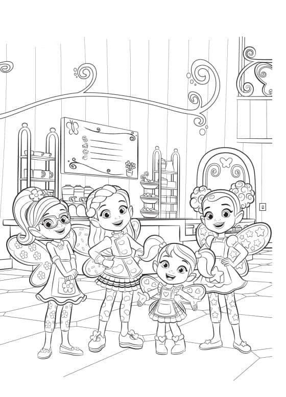 Desenho de Personagens Butterbeans Café para Colorir