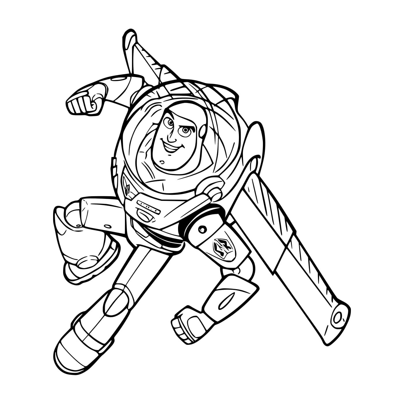 Desenho de Aterrissagem do Buzz Lightyear para Colorir e Pintar