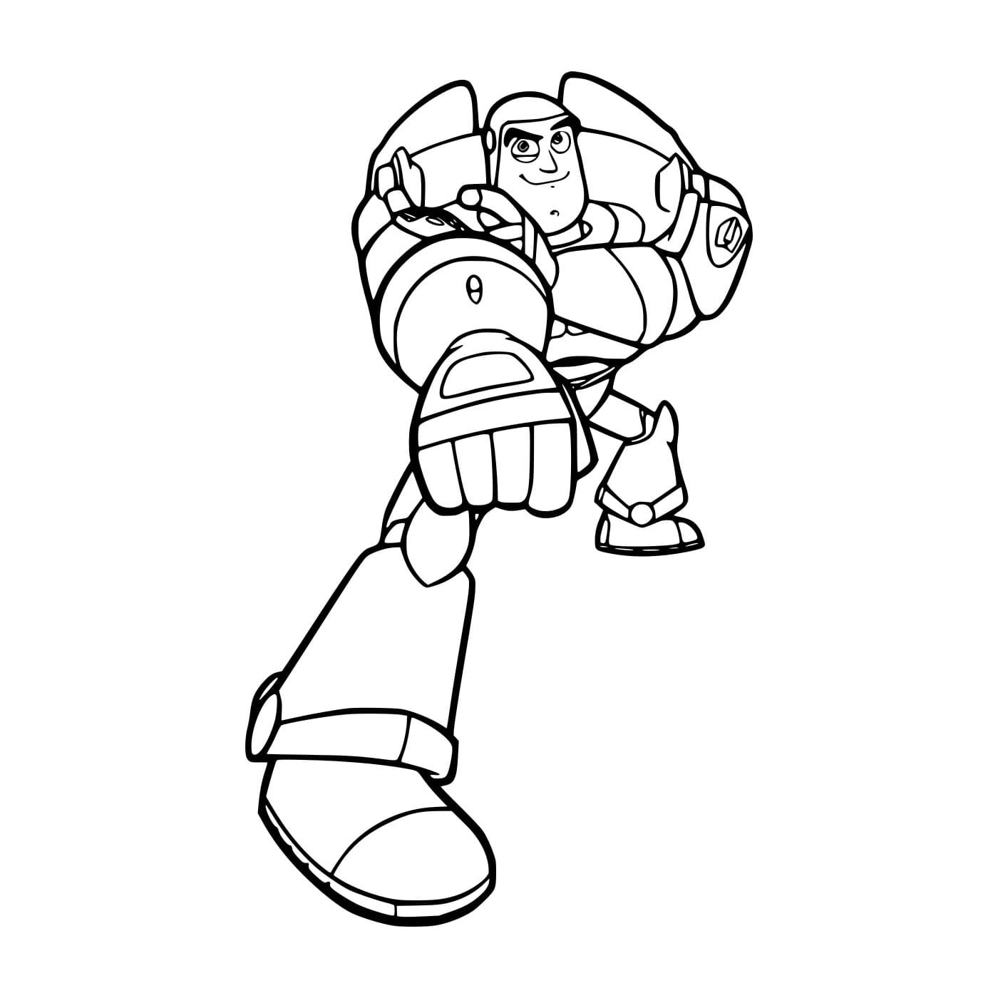 Desenho de Buzz Lightyear Atirando Lasers para Colorir e Pintar