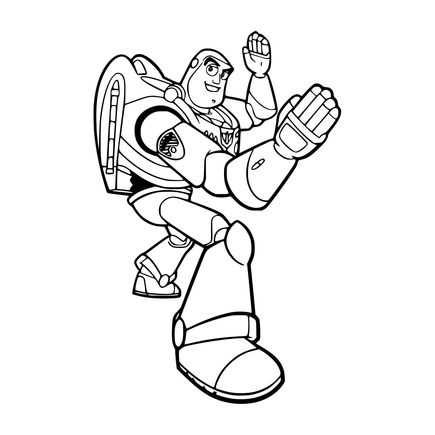 Desenho de Buzz Lightyear Lutando para Colorir e Pintar