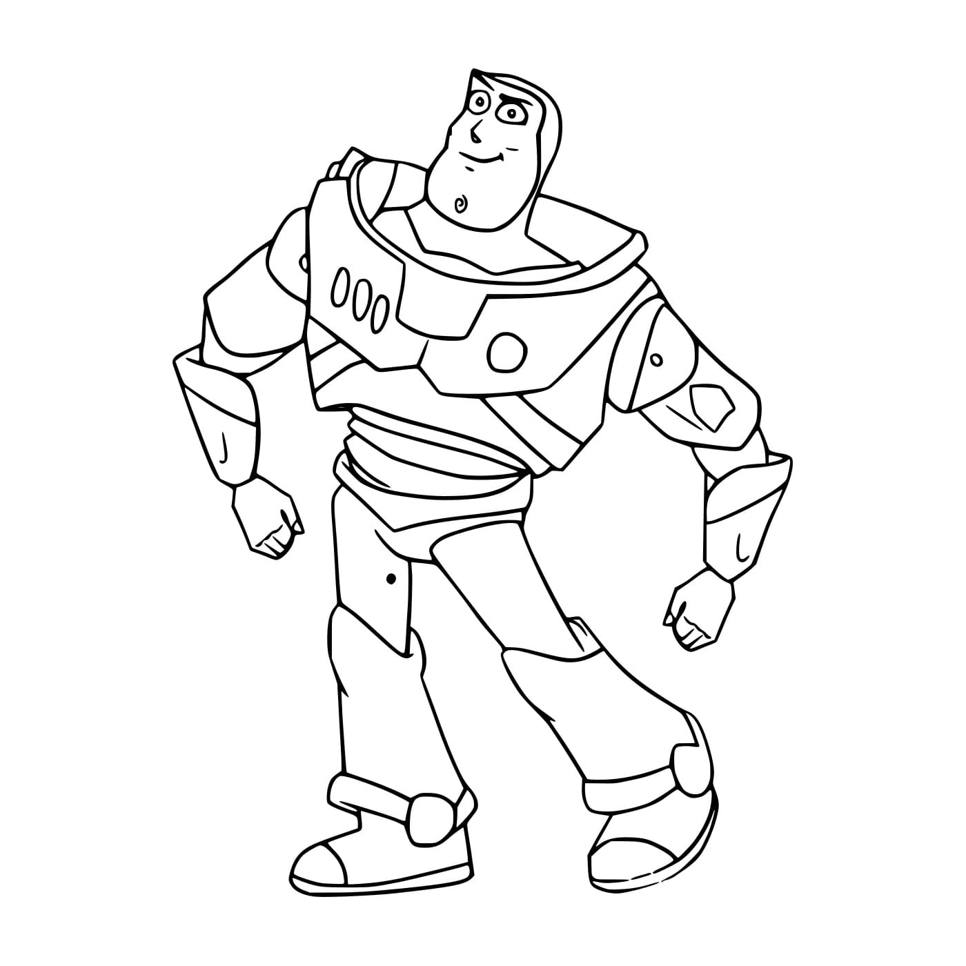 Desenho de Imagem Simples do Buzz Lightyear para Colorir e Pintar