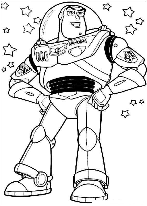 Desenho de Buzz Lightyear com Giz de Cera para Colorir e Imprimir e Pintar